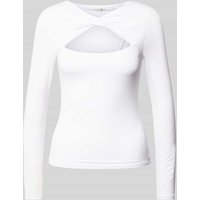 Guess Longsleeve mit Cut Out Modell 'MENA' in Weiss, Größe L von Guess