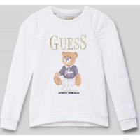 Guess Longsleeve mit Label-Stitching Modell 'ACTIVE' in Weiss, Größe 92 von Guess