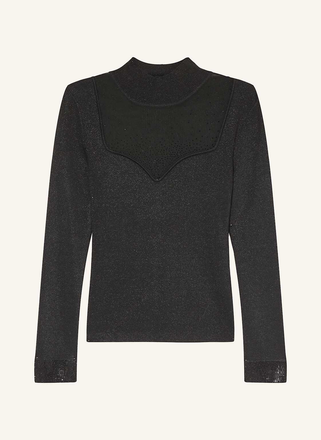 Guess Lonsgsleeve Mit Mesh Und Schmucksteinen schwarz von Guess