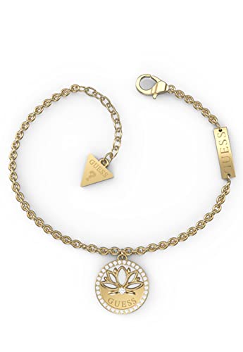 GUESS Lotus Charm Armband Münze Lotusblüte JUBB01349JWRHS/JUBB01349JWYGS, Einheitsgröße, Nicht-Edelmetall, Kein Edelstein von GUESS