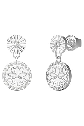 GUESS Lotus Hänge-Ohrringe Lotusblüte JUBE01344JWRHT-U / JUBE01344JWYGT-U, Einheitsgröße, Nicht-Edelmetall, Kein Edelstein von GUESS