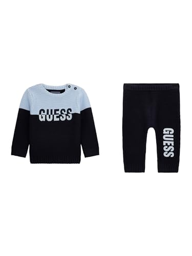 Guess Maglione e pantaloni a maniche lunghe in maglia ecologica per bambini, Blu satinato, 6 von Guess