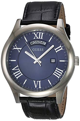 Guess Herren Analog Quarz Uhr mit Leder Armband W0792G1 von GUESS