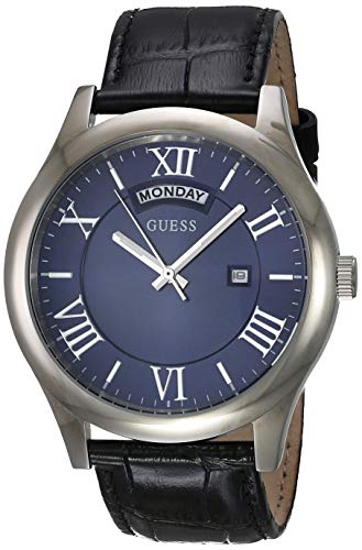 Guess Herren Analog Quarz Uhr mit Leder Armband W0792G1 von Guess