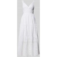 Guess Midikleid mit Lochstickerei in Weiss, Größe XS von Guess