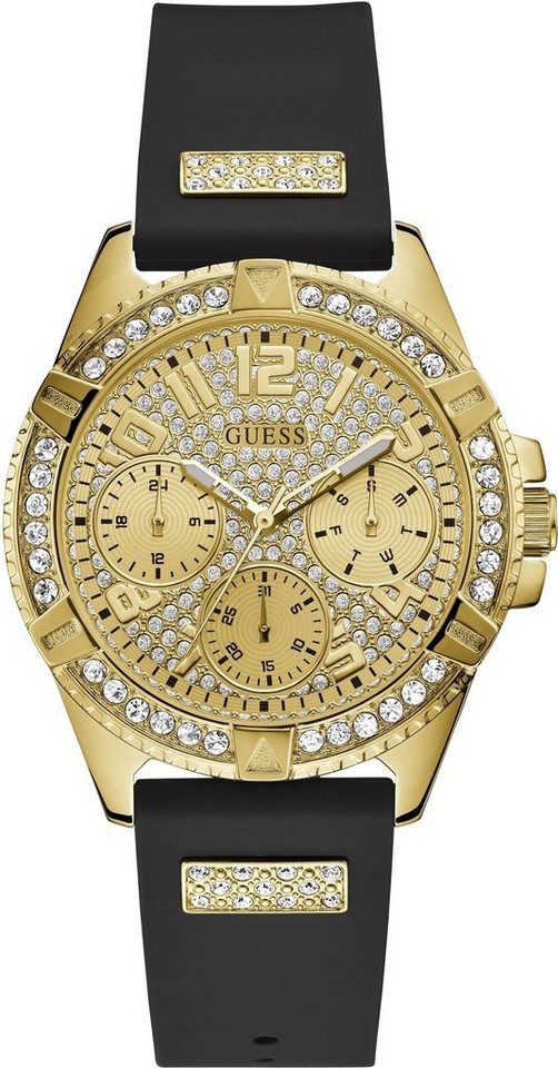Guess Multifunktionsuhr LADY FRONTIER W1160L1, Armbanduhr, Quarzuhr, Damenuhr, Silikonarmband von Guess