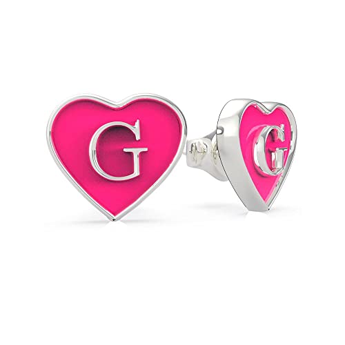 Guess Jewelry Damen Ohrringe Herz Logo Edelstahl, Einheitsgröße, Unkostbare Metalle, Kein Edelstein von GUESS
