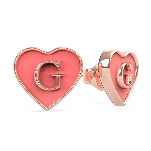 Guess Jewelry Damen Ohrringe Herz Logo Edelstahl, Einheitsgröße, Unkostbare Metalle, Ohne Edelstein von GUESS