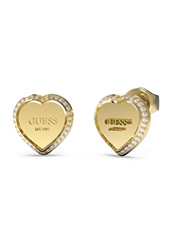 GUESS Ohrstecker Herz Fine Heart JUBE01427JWRHT-U/JUBE01427JWYGT-U, Einheitsgröße, Nicht-Edelmetall, Kein Edelstein von GUESS