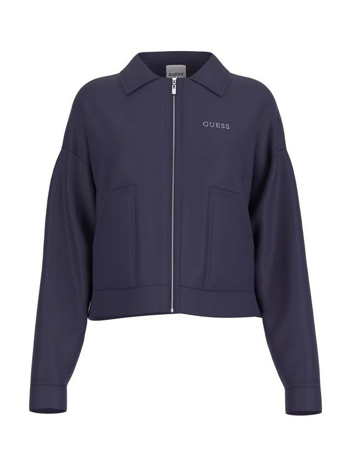 Guess Outdoorjacke – Kurz geschnittene Sweatjacke mit Reißverschluss und Logo fallende Schulterpartie von Guess