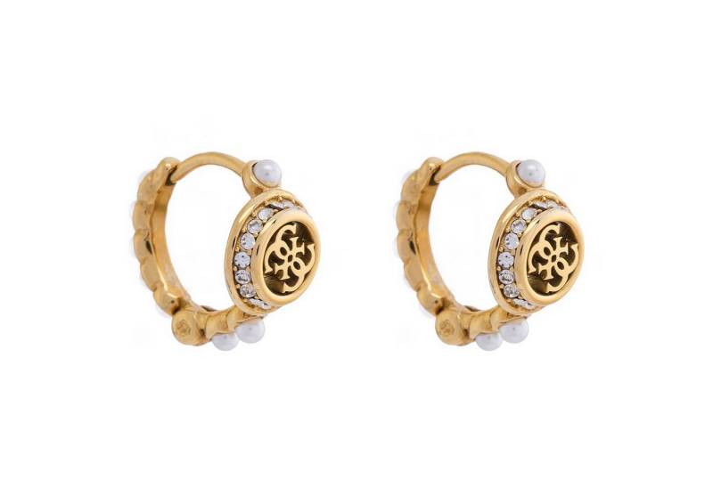 Guess Paar Creolen Damen-4G Tiny Pearly Huggies Goldfarben Guess Paar Creolen Damen-4G Tiny Pearly Huggies Goldfarben von Guess
