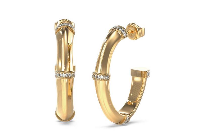 Guess Paar Creolen Damen-Bambus Goldfarben von Guess