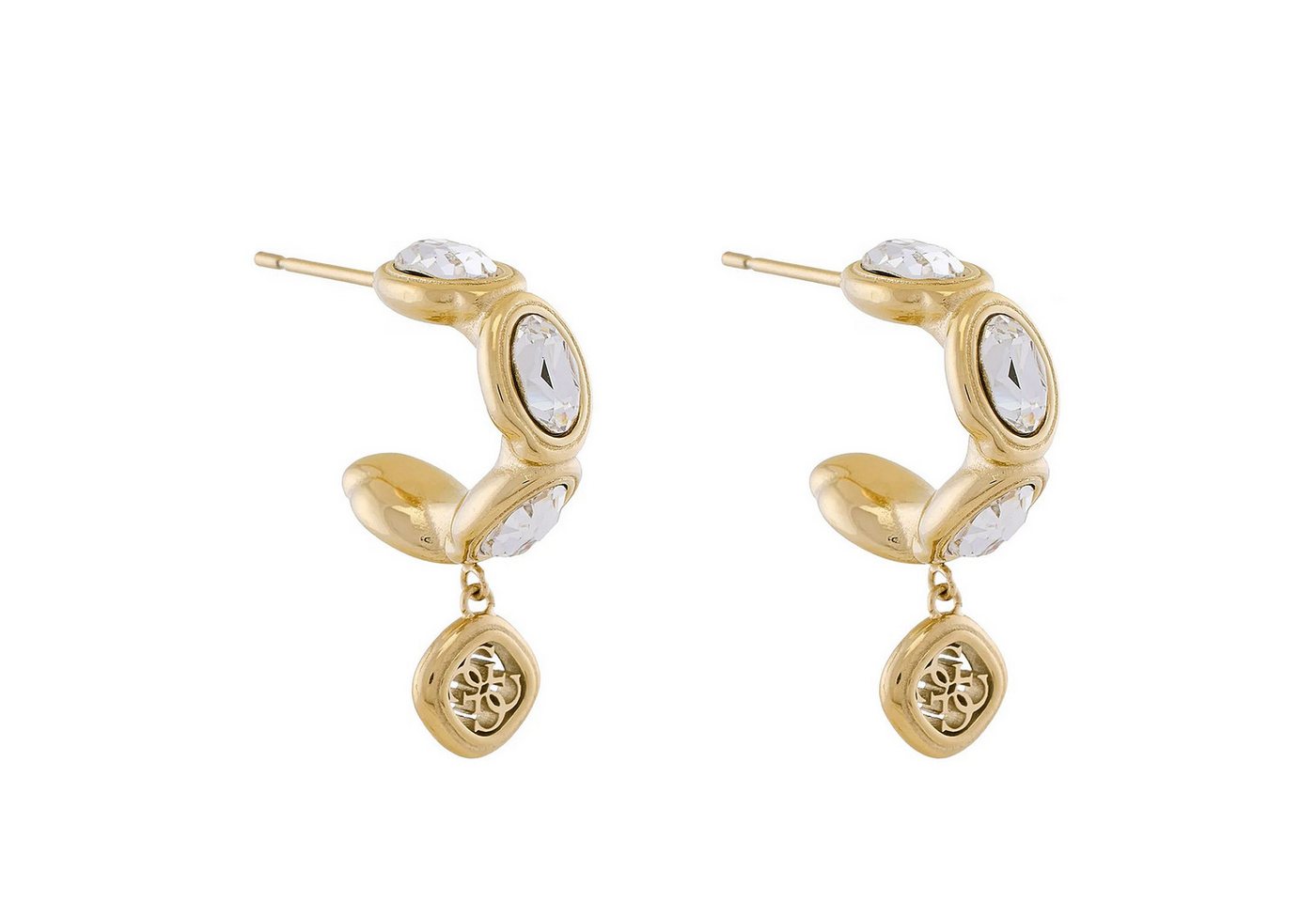 Guess Paar Creolen Damen-Multi Crystals Goldfarben von Guess