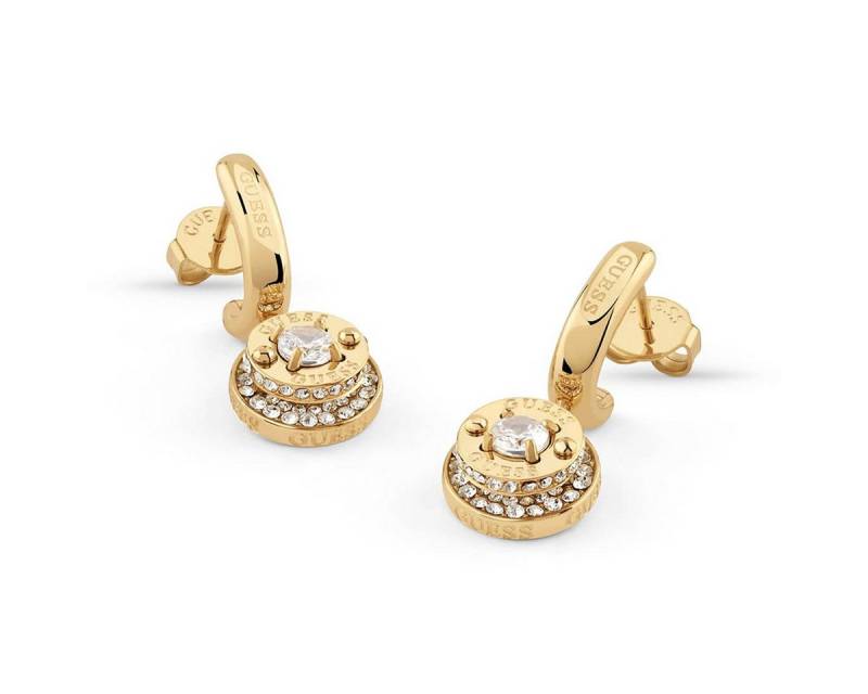 Guess Paar Creolen Damen-Coin Pave Anhänger Goldfarben von Guess