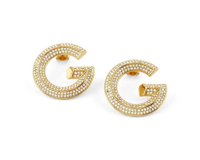 Guess Paar Creolen Damen-Pavé Goldfarben von Guess