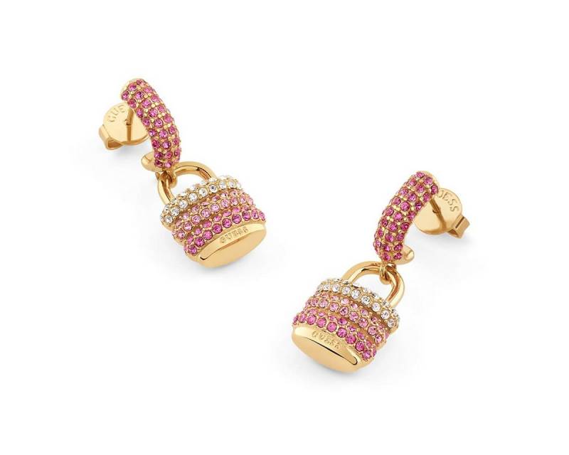 Guess Paar Creolen Damen-Pave Schloss Goldfarben von Guess