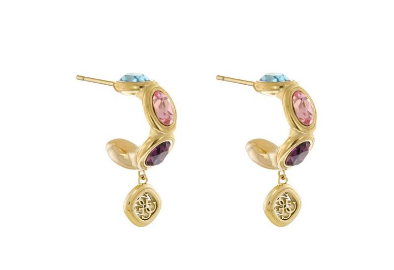 Guess Paar Creolen Multi Crystals e Goldfarben von Guess