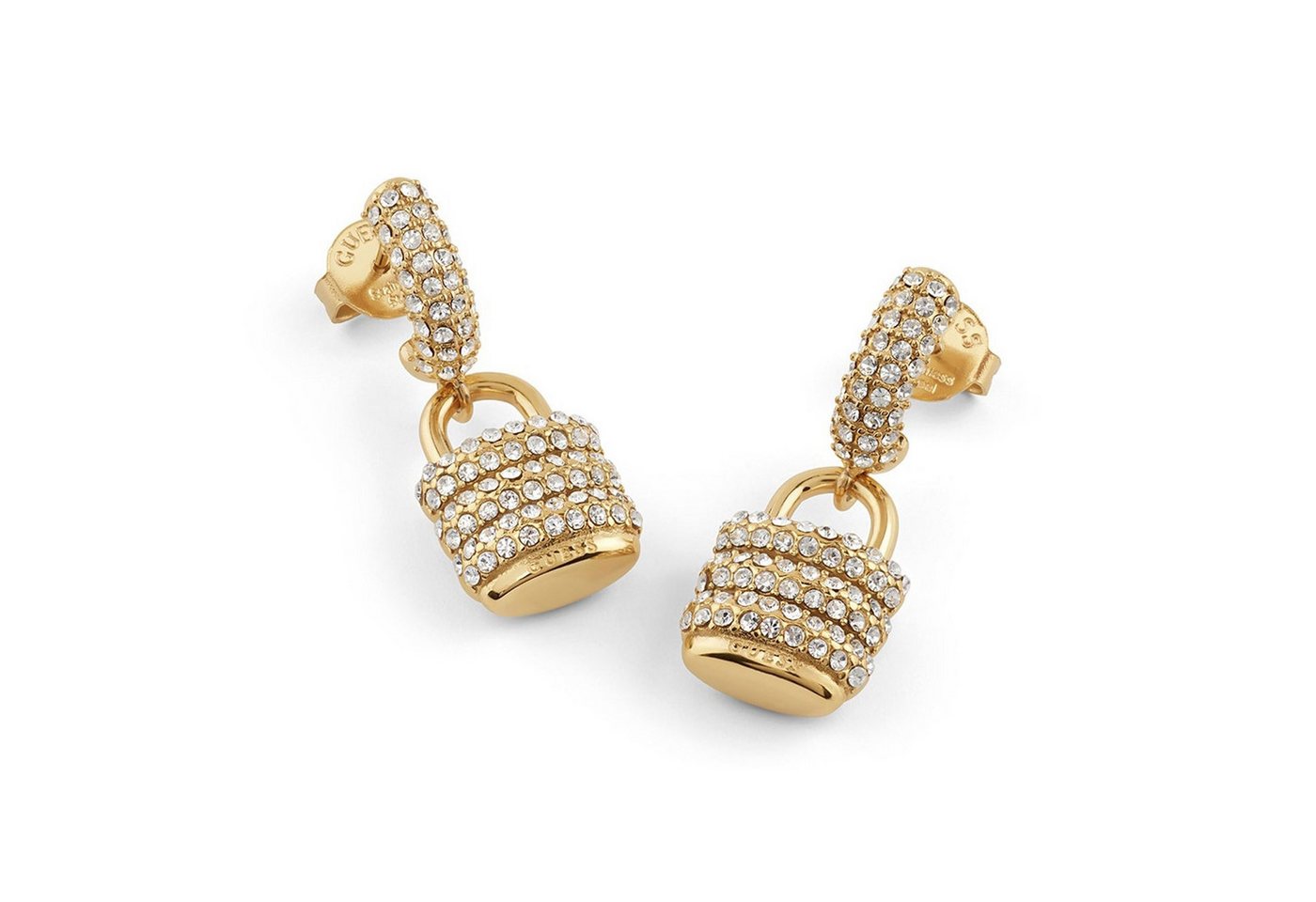 Guess Paar Ohrhänger Damen-Pave Padlock Goldfarben von Guess