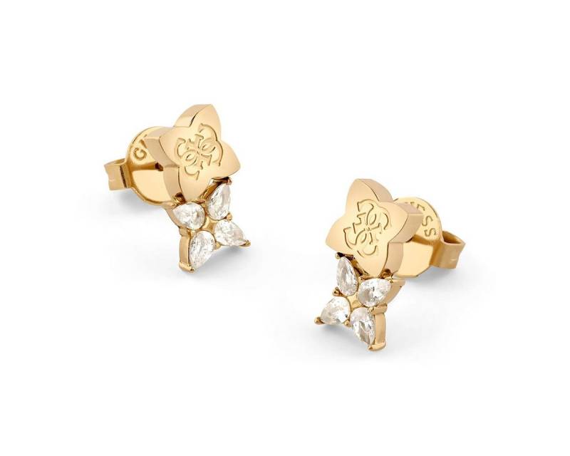 Guess Paar Ohrstecker Damen-Double Leaf Goldfarben von Guess