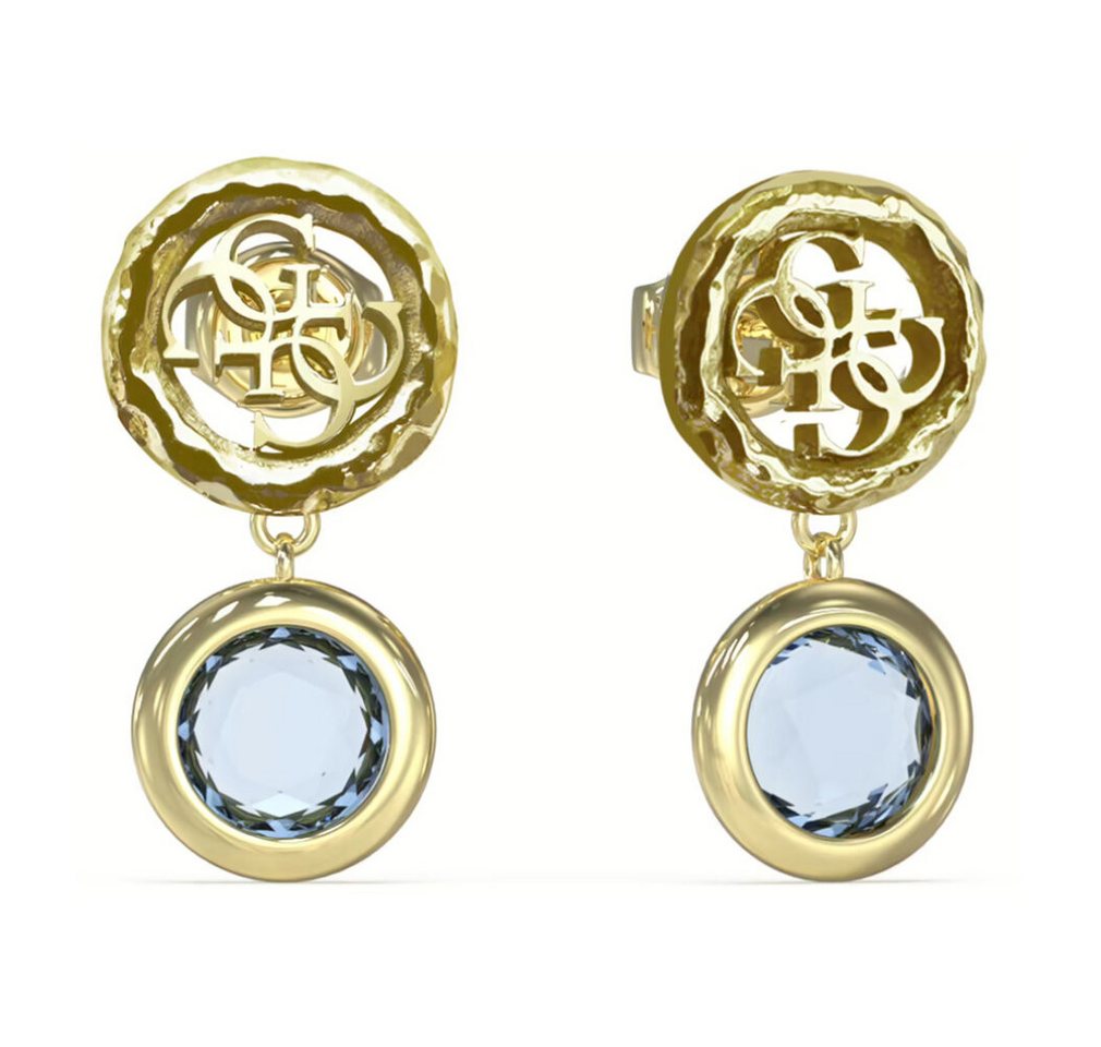 Guess Paar Ohrstecker Funkelnde vergoldete Ohrringe mit bunten Kristallen Petra von Guess