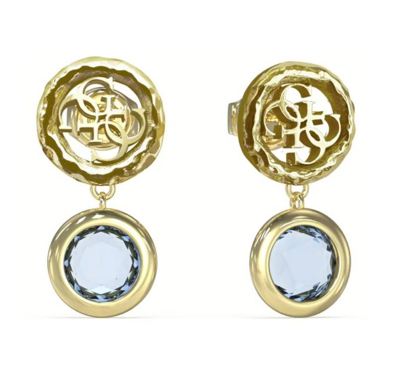 Guess Paar Ohrstecker Funkelnde vergoldete Ohrringe mit bunten Kristallen Petra von Guess
