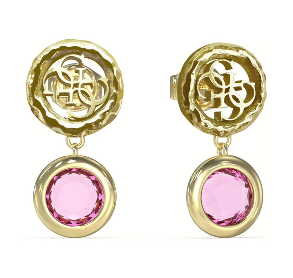 Guess Paar Ohrstecker Funkelnde vergoldete Ohrringe mit rosa Kristallen Petra Guess Paar Ohrstecker Funkelnde vergoldete Ohrringe mit rosa Kristallen Petra von Guess