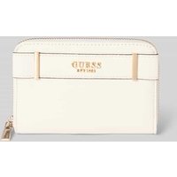 Guess Portemonnaie mit Label-Applikation Modell 'ANADELA' in Weiss, Größe 1 von Guess