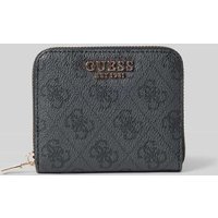 Guess Portemonnaie mit Label-Applikation Modell 'LAUREL' in Anthrazit, Größe 1 von Guess