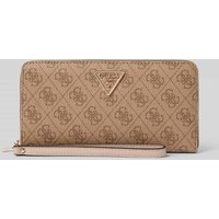 Guess Portemonnaie mit Label-Applikation Modell 'LAUREL' in Taupe, Größe 1 von Guess