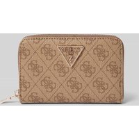 Guess Portemonnaie mit Logo-Applikation Modell 'LAUREL' in Taupe, Größe 1 von Guess