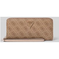 Guess Portemonnaie mit Logo-Applikation Modell 'LAUREL' in Taupe, Größe 1 von Guess