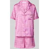 Guess Pyjama mit Allover-Label-Print in Pink, Größe M von Guess