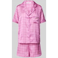 Guess Pyjama mit Allover-Label-Print in Pink, Größe XS von Guess