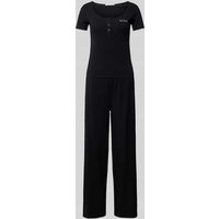 Guess Pyjama mit Label-Stitching Modell 'CARRIE' in Black, Größe L von Guess