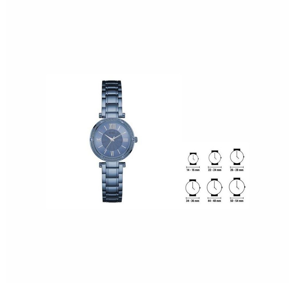 Guess Quarzuhr Guess Damen-Armbanduhr Uhr Edelstahl W0767L4 30mm Quarzuhr von Guess