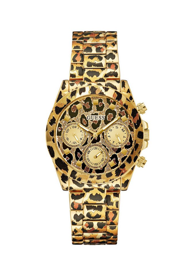 Guess Quarzuhr LEOPARDESS, (1-tlg), Quarz-Analoguhr von Guess