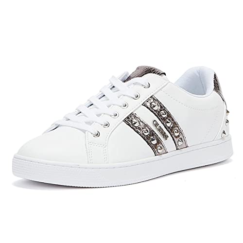 GUESS Rassta Womens White/Olive Trainers-UK 4 / EU 37 von GUESS