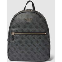 Guess Rucksack mit Allover-Logo-Muster Modell 'VIKKY' in anthrazit in Black, Größe One Size von Guess