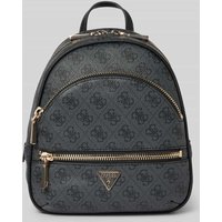 Guess Rucksack mit Allover-Logo-Print Modell 'Manhattan' in Anthrazit, Größe 1 von Guess