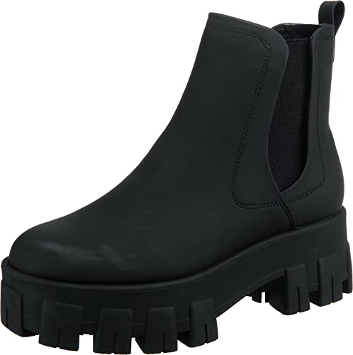 GUESS Vaeda Womens Black Leather Boots-UK 6 / EU 39 von GUESS