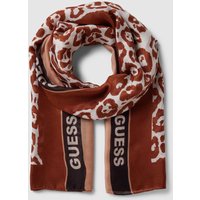 Guess Schal mit Animal- und Label-Print in Taupe, Größe One Size von Guess