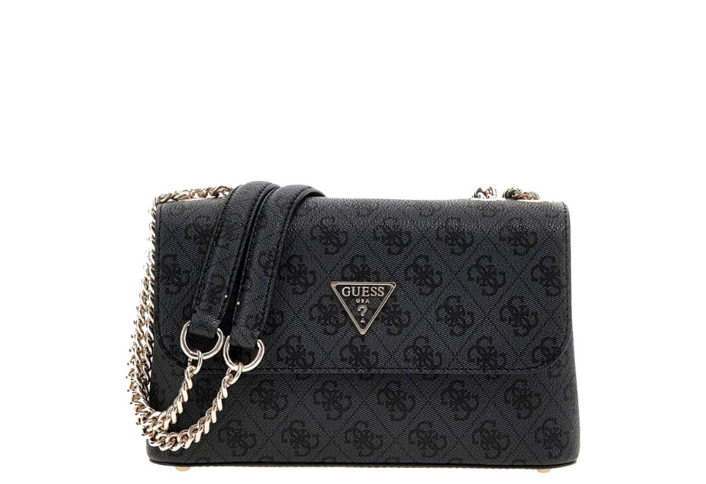 Guess Schultertasche Eco Erica Convertible Xbody Flap coal logo von Guess