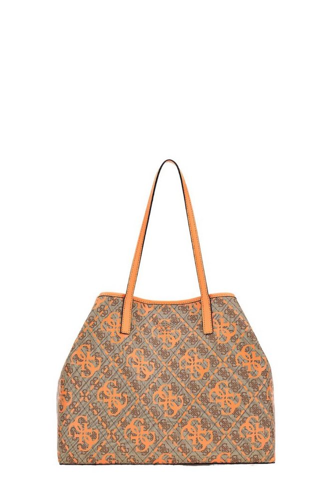 Guess Schultertasche Vikky Large Tote latte logo orange von Guess