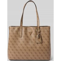 Guess Shopper mit Label-Applikation Modell 'MERIDIAN GIRLFRIEND TOTE' in Hellbraun, Größe 1 von Guess