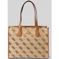 Guess Shopper mit Label-Applikation Modell 'SILVANA GIRLFRIEND TOTE' in Taupe, Größe 1 von Guess