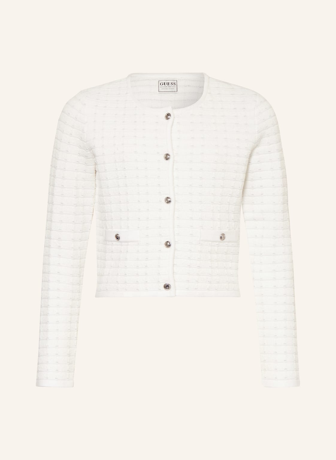 Guess Strickjacke Ceremony Mit Glitzergarn weiss von Guess