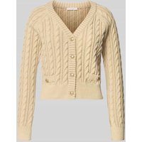 Guess Strickjacke mit Zopfmuster Modell 'GISELLE' in Camel, Größe S von Guess