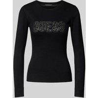 Guess Strickpullover mit Label-Detail Modell 'PARIS' in BLACK, Größe M von Guess