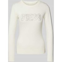 Guess Strickpullover mit Label-Detail Modell 'PARIS' in Offwhite, Größe L von Guess