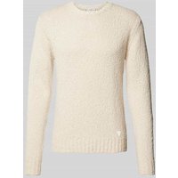 Guess Strickpullover mit Label-Patch Modell 'DEVEN' in Beige, Größe XXL von Guess